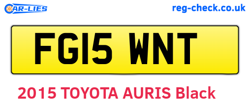 FG15WNT are the vehicle registration plates.