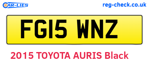 FG15WNZ are the vehicle registration plates.