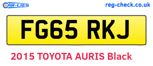 FG65RKJ are the vehicle registration plates.