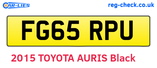 FG65RPU are the vehicle registration plates.