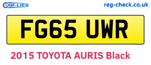 FG65UWR are the vehicle registration plates.