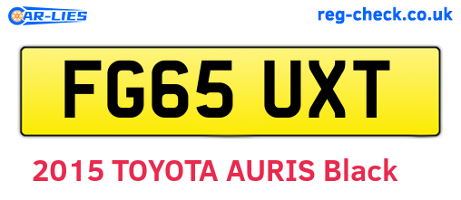 FG65UXT are the vehicle registration plates.