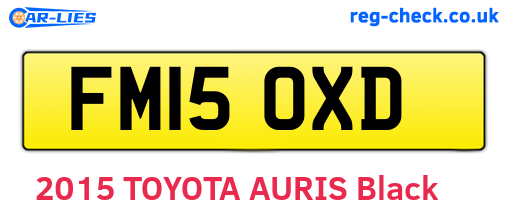 FM15OXD are the vehicle registration plates.