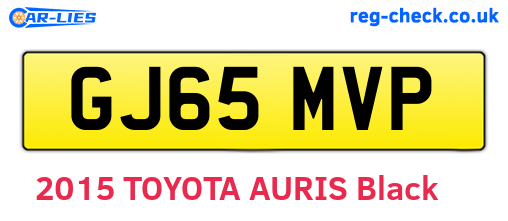 GJ65MVP are the vehicle registration plates.