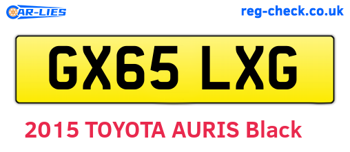 GX65LXG are the vehicle registration plates.