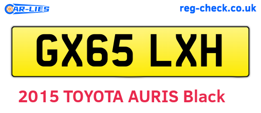 GX65LXH are the vehicle registration plates.