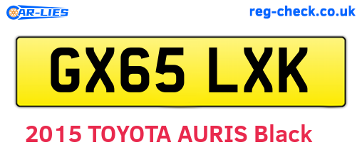 GX65LXK are the vehicle registration plates.