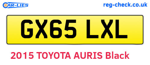 GX65LXL are the vehicle registration plates.