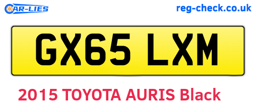 GX65LXM are the vehicle registration plates.
