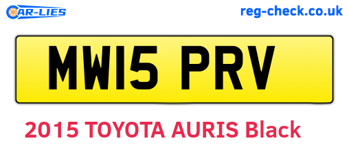 MW15PRV are the vehicle registration plates.