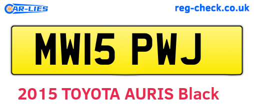MW15PWJ are the vehicle registration plates.