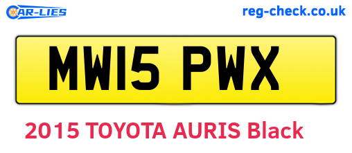 MW15PWX are the vehicle registration plates.