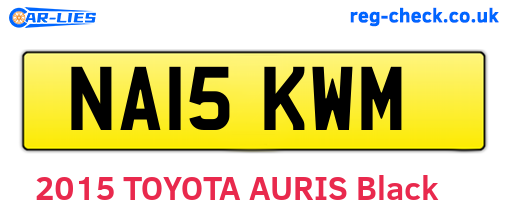 NA15KWM are the vehicle registration plates.