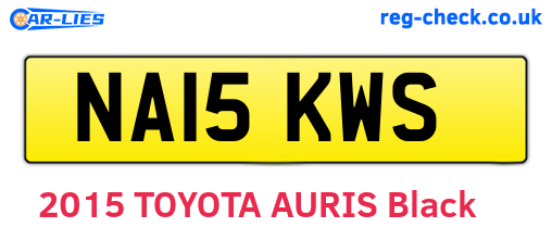 NA15KWS are the vehicle registration plates.