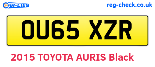 OU65XZR are the vehicle registration plates.