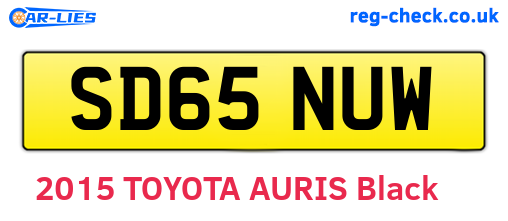 SD65NUW are the vehicle registration plates.