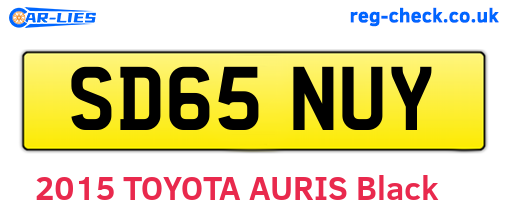 SD65NUY are the vehicle registration plates.