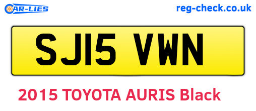 SJ15VWN are the vehicle registration plates.