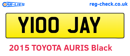 Y100JAY are the vehicle registration plates.