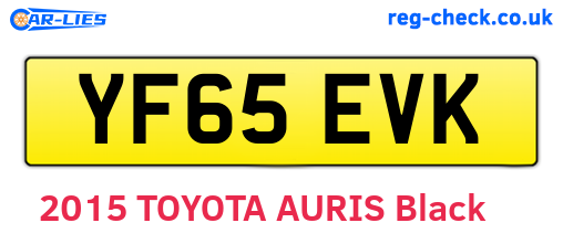 YF65EVK are the vehicle registration plates.