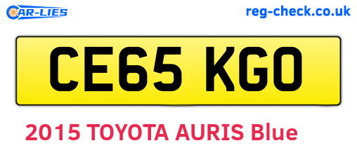 CE65KGO are the vehicle registration plates.