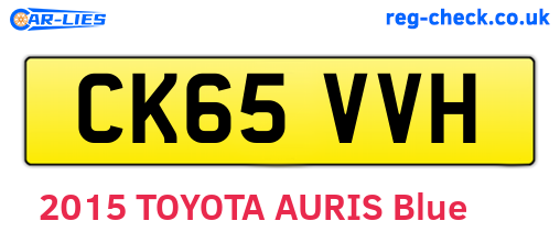 CK65VVH are the vehicle registration plates.