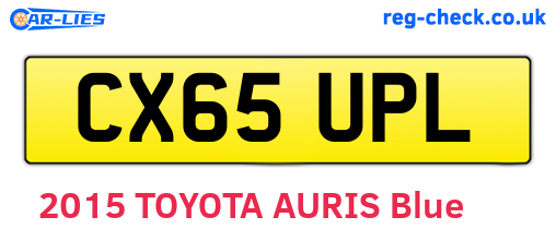 CX65UPL are the vehicle registration plates.