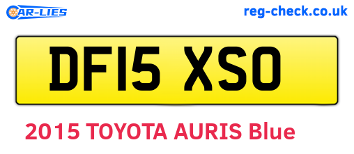 DF15XSO are the vehicle registration plates.