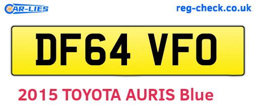DF64VFO are the vehicle registration plates.