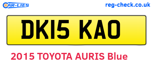 DK15KAO are the vehicle registration plates.