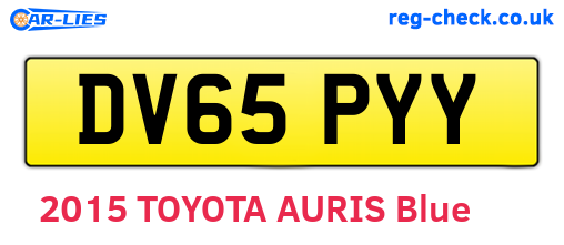 DV65PYY are the vehicle registration plates.