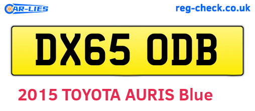 DX65ODB are the vehicle registration plates.