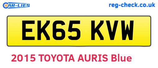 EK65KVW are the vehicle registration plates.