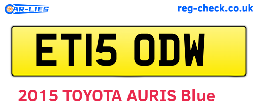 ET15ODW are the vehicle registration plates.