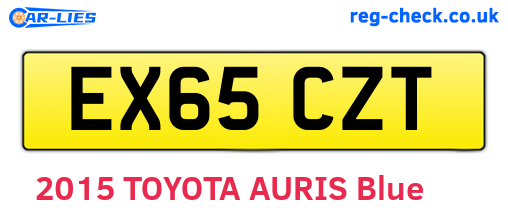 EX65CZT are the vehicle registration plates.