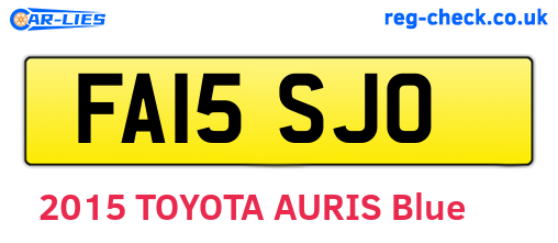 FA15SJO are the vehicle registration plates.