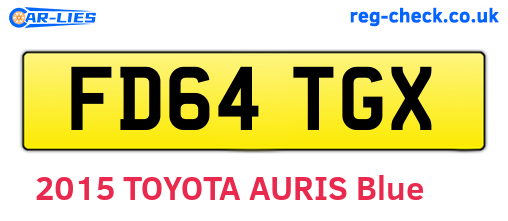 FD64TGX are the vehicle registration plates.