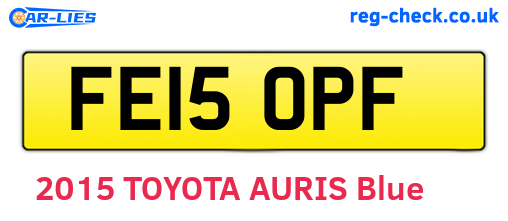 FE15OPF are the vehicle registration plates.