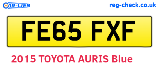 FE65FXF are the vehicle registration plates.
