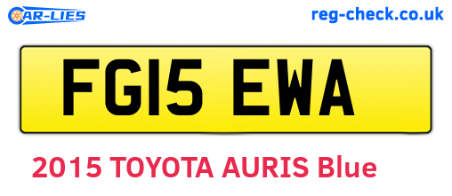 FG15EWA are the vehicle registration plates.