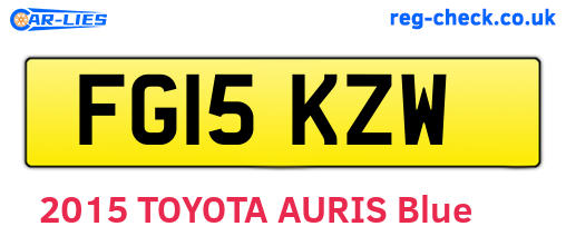 FG15KZW are the vehicle registration plates.