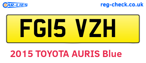 FG15VZH are the vehicle registration plates.