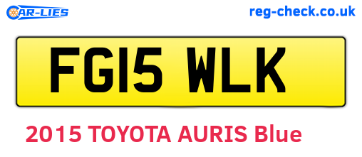 FG15WLK are the vehicle registration plates.