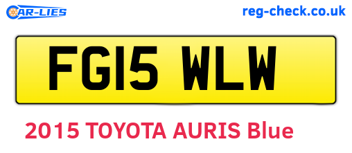 FG15WLW are the vehicle registration plates.