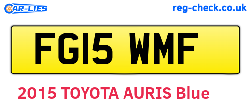 FG15WMF are the vehicle registration plates.