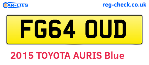 FG64OUD are the vehicle registration plates.