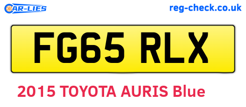 FG65RLX are the vehicle registration plates.
