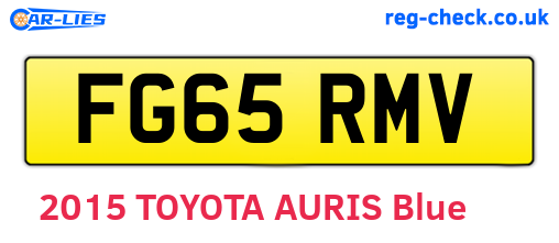 FG65RMV are the vehicle registration plates.