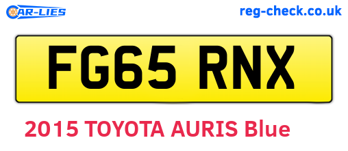 FG65RNX are the vehicle registration plates.