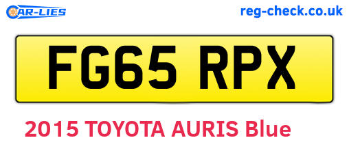 FG65RPX are the vehicle registration plates.